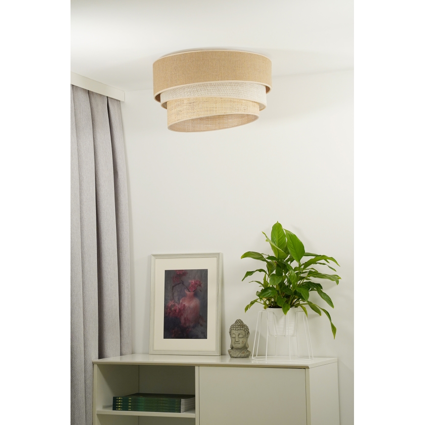 Duolla - Taklampa YUTE TRIO 1xE27/15W/230V diameter 45 cm brun/grå/beige