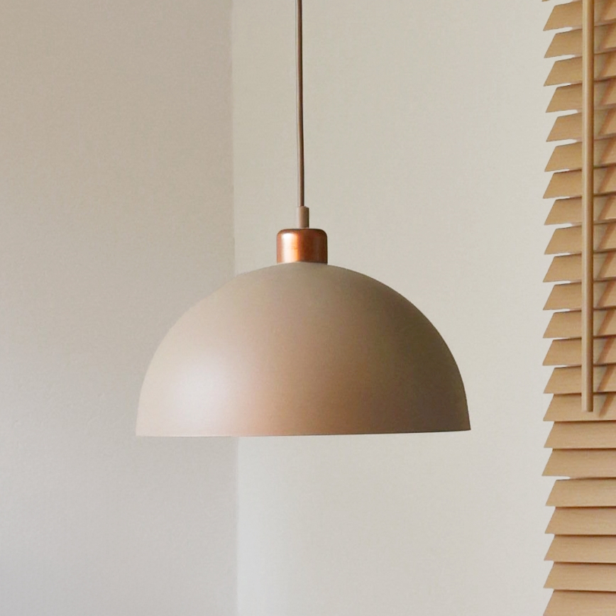 Duolla - Takpendel IRONLINE med vajer 1xE27/15W/230V Ø 27 cm beige/koppar