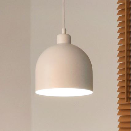 Duolla - Takpendel på sladd IRONLINE 1xE27/15W/230V Ø 17 cm vit