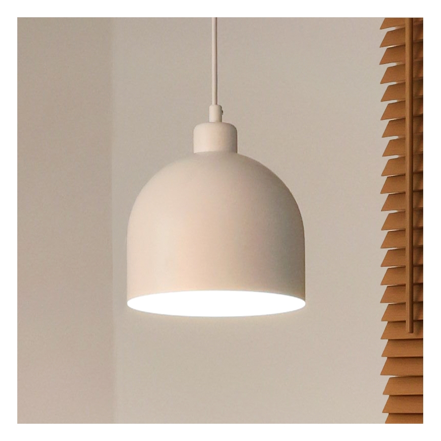Duolla - Takpendel på sladd IRONLINE 1xE27/15W/230V Ø 17 cm vit