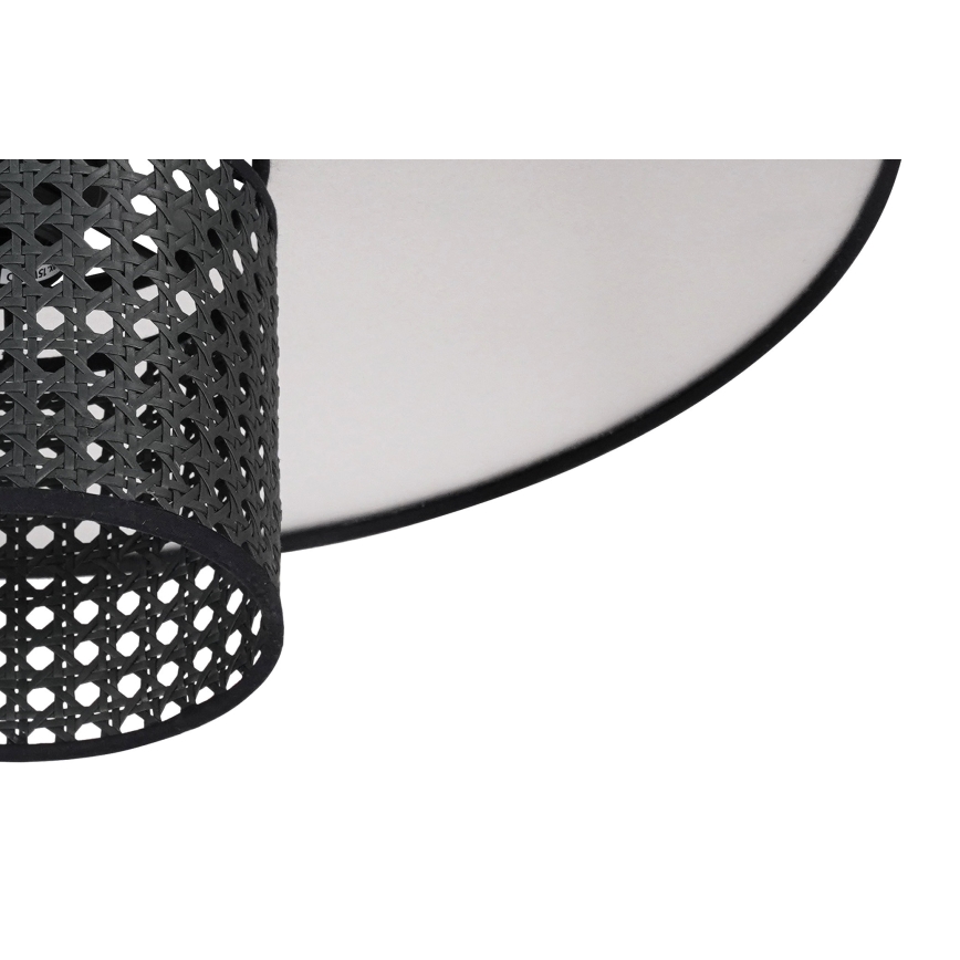 Duolla - Vägglampa TOKYO RATTAN 1xE27/15W/230V diameter 50 cm silver/svart