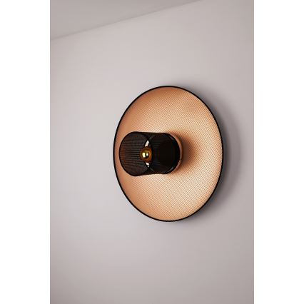 Duolla - Vägglampa TOKYO SHINY 1xE27/15W/230V diameter 50 cm koppar/svart