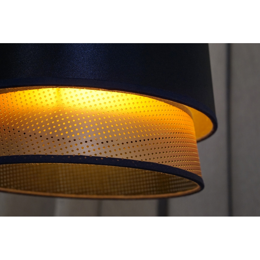 Duolla - Ytmonterad ljuskrona BELL SHINY 1xE27/15W/230V diameter 25 cm blå/koppar