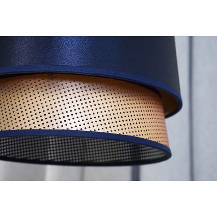 Duolla - Ytmonterad ljuskrona BELL SHINY 1xE27/15W/230V diameter 25 cm blå/koppar