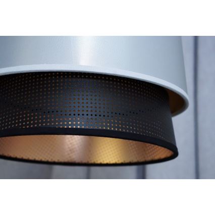 Duolla - Ytmonterad ljuskrona BELL SHINY 1xE27/15W/230V diameter 25 cm silver/svart