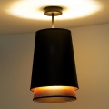 Duolla - Ytmonterad ljuskrona BELL SHINY 1xE27/15W/230V diameter 25 cm svart/koppar
