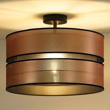 Duolla - Ytmonterad ljuskrona COPPER SHINY 1xE27/15W/230V diameter 40 cm koppar/svart