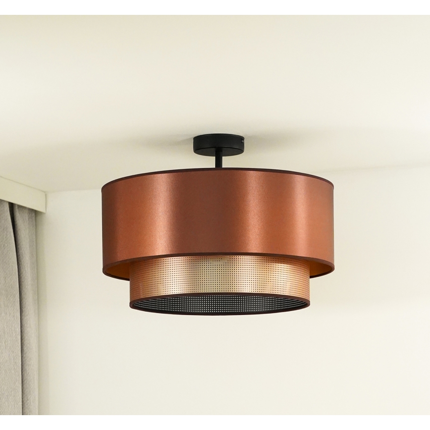 Duolla - Ytmonterad ljuskrona COPPER SHINY 1xE27/15W/230V diameter 45 cm koppar