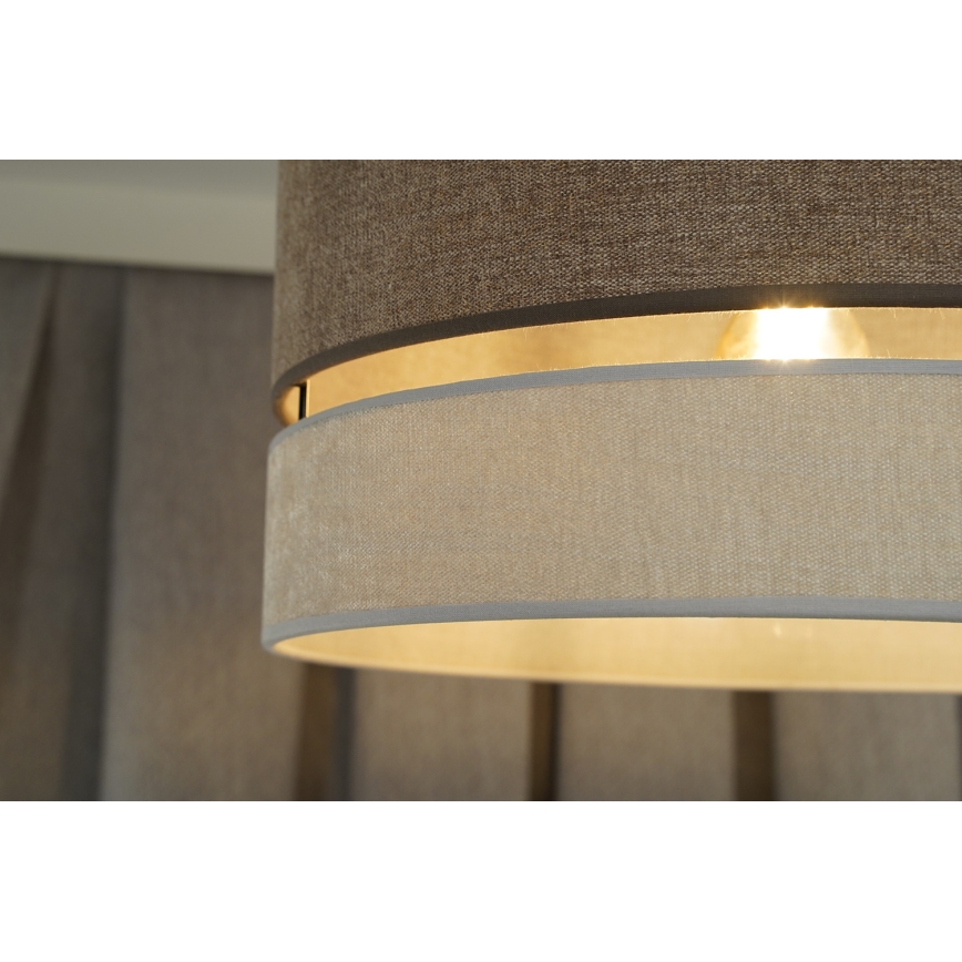 Duolla - Ytmonterad ljuskrona DOUBLE 1xE27/15W/230V diameter 40 cm brun/grå