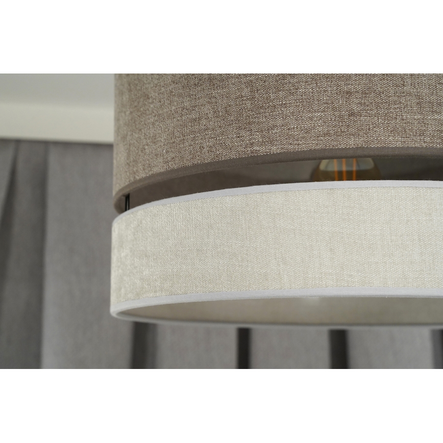 Duolla - Ytmonterad ljuskrona DOUBLE 1xE27/15W/230V diameter 40 cm brun/grå