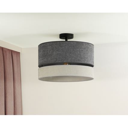 Duolla - Ytmonterad ljuskrona DOUBLE 1xE27/15W/230V diameter 40 cm grå