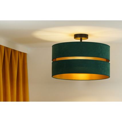 Duolla - Ytmonterad ljuskrona DUO 1xE27/15W/230V diameter 40 cm grön/guld