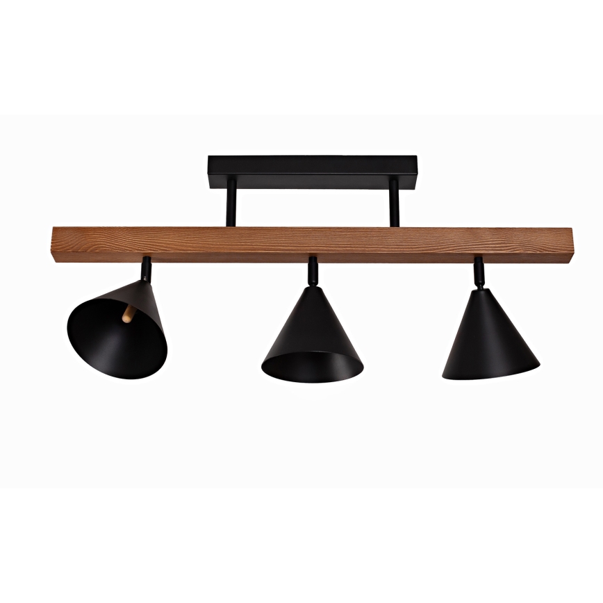 Duolla - Ytmonterad ljuskrona IRONLINE 3xG9/3W/230V furu ek/svart