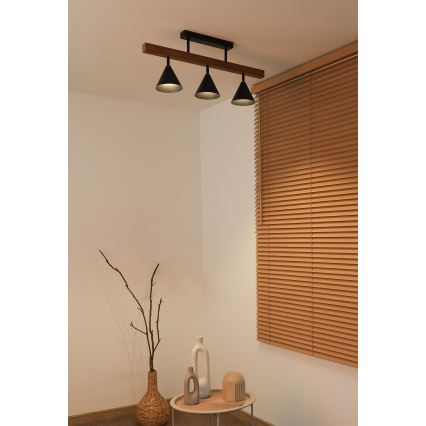 Duolla - Ytmonterad ljuskrona IRONLINE 3xG9/3W/230V furu ek/svart