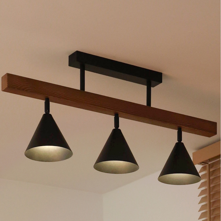 Duolla - Ytmonterad ljuskrona IRONLINE 3xG9/3W/230V furu ek/svart