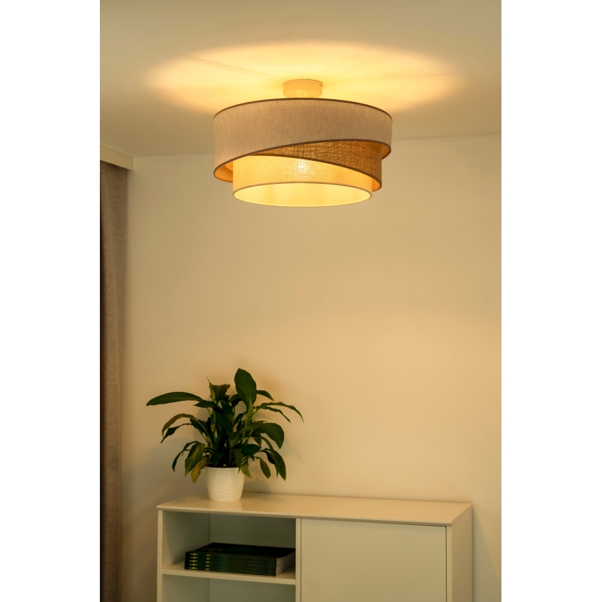 Duolla - Ytmonterad ljuskrona KOBO 1xE27/15W/230V diameter 45 cm beige/brun/vit