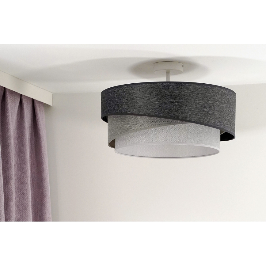 Duolla - Ytmonterad ljuskrona KOBO 1xE27/15W/230V diameter 45 cm grå/vit