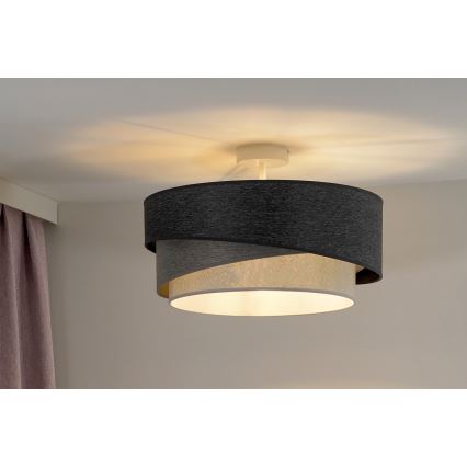 Duolla - Ytmonterad ljuskrona KOBO 1xE27/15W/230V diameter 45 cm grå/vit