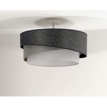 Duolla - Ytmonterad ljuskrona KOBO 1xE27/15W/230V diameter 45 cm grå/vit