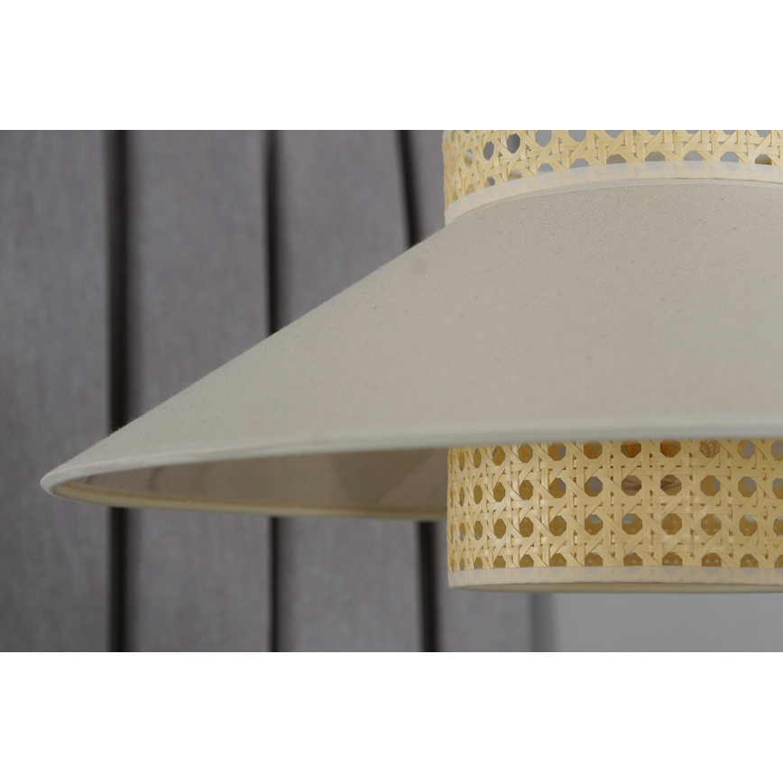 Duolla - Ytmonterad ljuskrona RIO RATTAN 1xE27/15W/230V diameter 45 cm beige/rotting