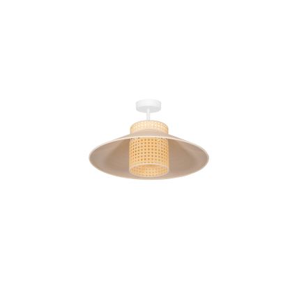 Duolla - Ytmonterad ljuskrona RIO RATTAN 1xE27/15W/230V diameter 45 cm beige/rotting