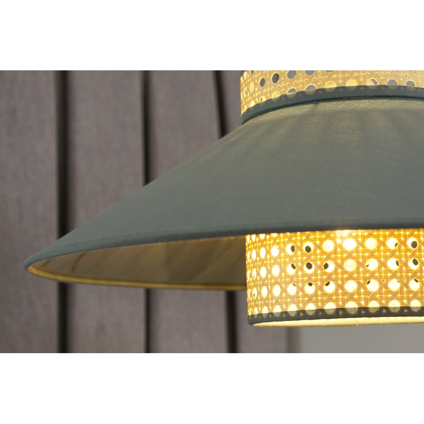 Duolla - Ytmonterad ljuskrona RIO RATTAN 1xE27/15W/230V diameter 45 cm grön/rotting