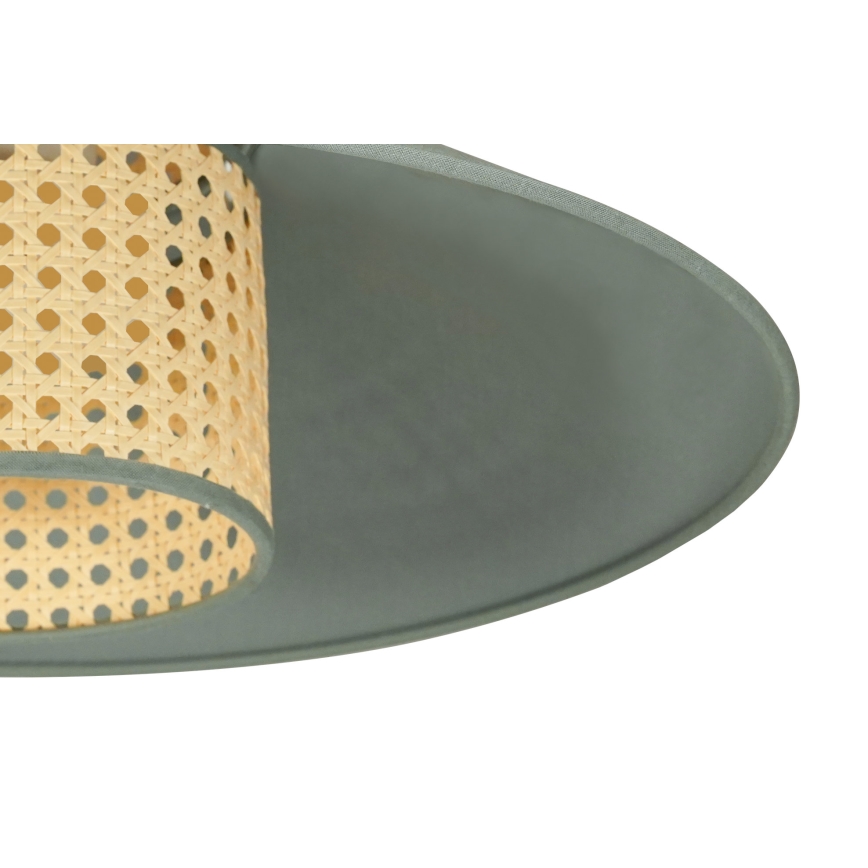 Duolla - Ytmonterad ljuskrona RIO RATTAN 1xE27/15W/230V diameter 45 cm grön/rotting