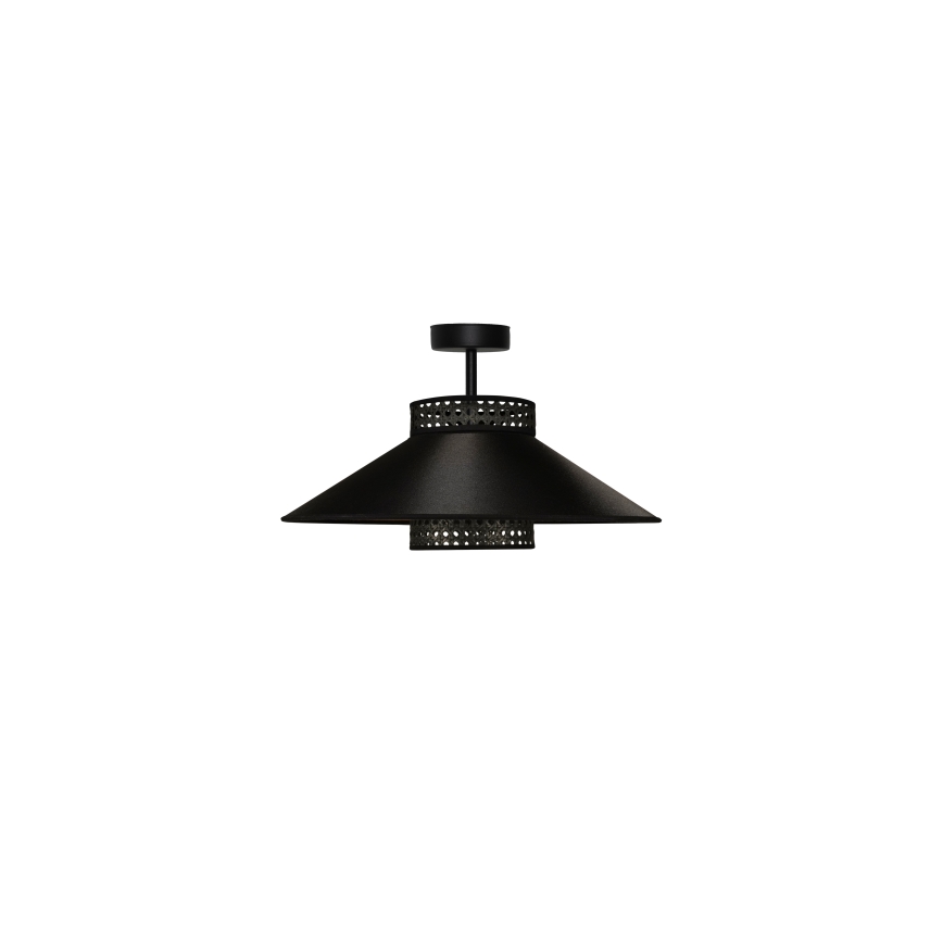 Duolla - Ytmonterad ljuskrona RIO RATTAN 1xE27/15W/230V diameter 45 cm svart/guld