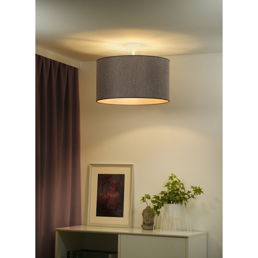 Duolla - Ytmonterad ljuskrona ROLLER ECO RECYCLING 1xE27/15W/230V diameter 45 cm brun