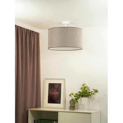 Duolla - Ytmonterad ljuskrona ROLLER ECO RECYCLING 1xE27/15W/230V diameter 45 cm brun