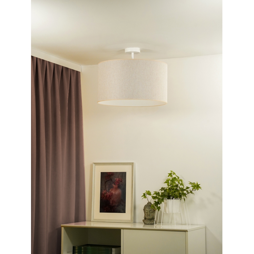 Duolla - Ytmonterad ljuskrona ROLLER ECO RECYCLING 1xE27/15W/230V diameter 45 cm grädde