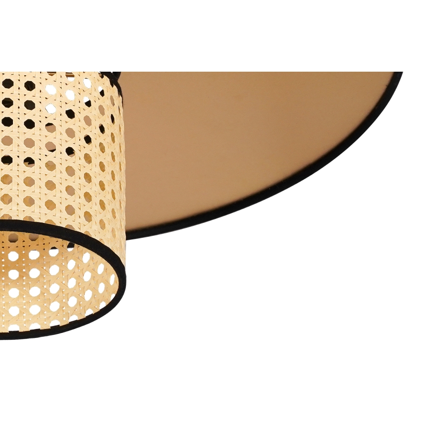 Duolla - Ytmonterad ljuskrona TOKYO RATTAN 1xE27/15W/230V diameter 50 cm guld/rotting