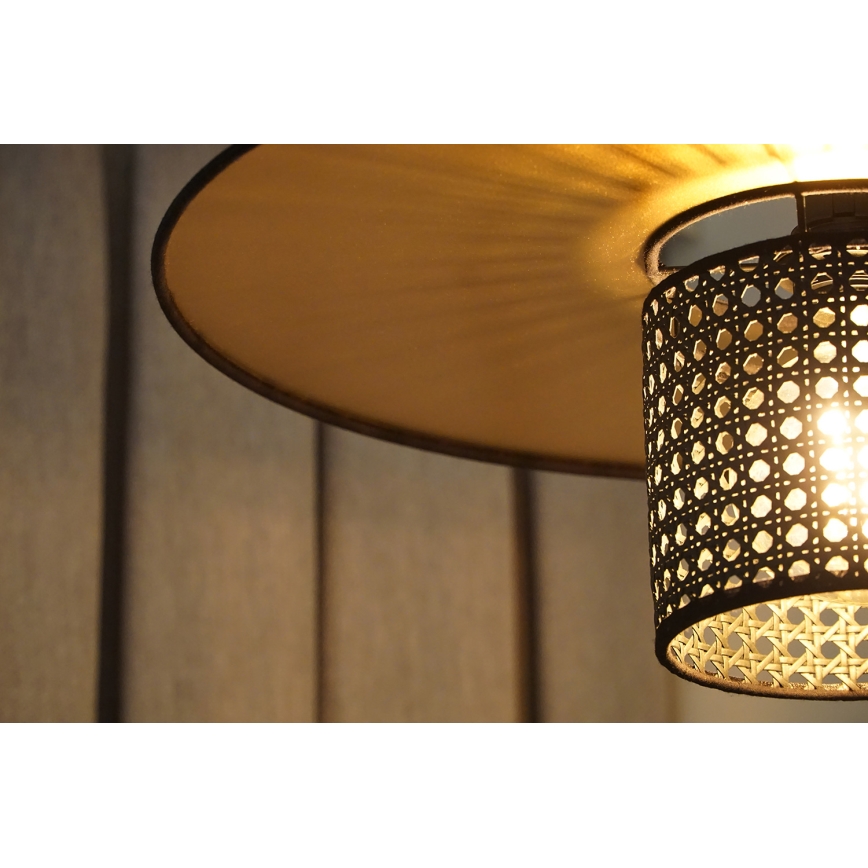 Duolla - Ytmonterad ljuskrona TOKYO RATTAN 1xE27/15W/230V diameter 50 cm guld/svart