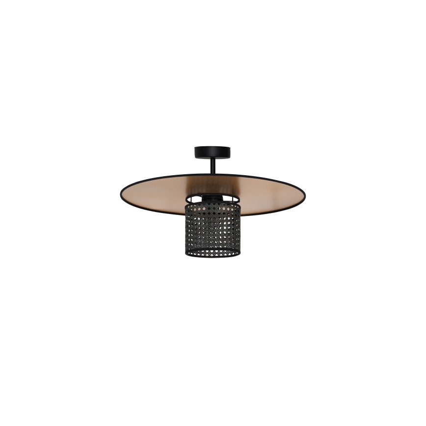 Duolla - Ytmonterad ljuskrona TOKYO RATTAN 1xE27/15W/230V diameter 50 cm guld/svart