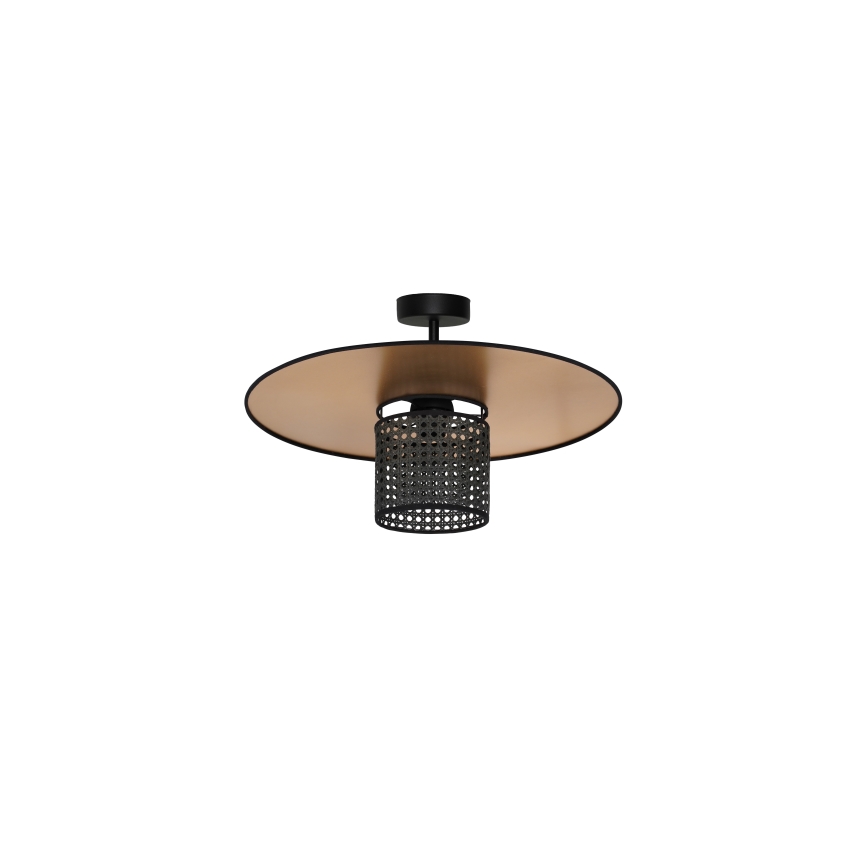 Duolla - Ytmonterad ljuskrona TOKYO RATTAN 1xE27/15W/230V diameter 50 cm guld/svart