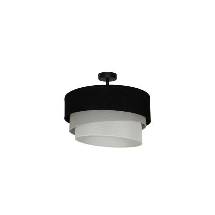 Duolla - Ytmonterad ljuskrona TRIO 1xE27/15W/230V diameter 45 cm svart/grå/vit
