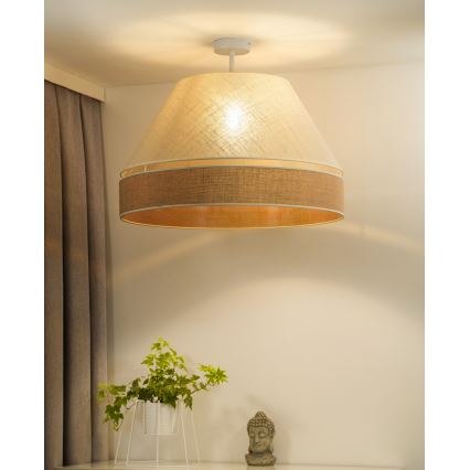 Duolla - Ytmonterad ljuskrona YUTE AVIGNON 1xE27/15W/230V diameter 60 cm grädde/beige
