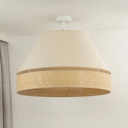 Duolla - Ytmonterad ljuskrona YUTE AVIGNON 1xE27/15W/230V diameter 60 cm grädde/beige