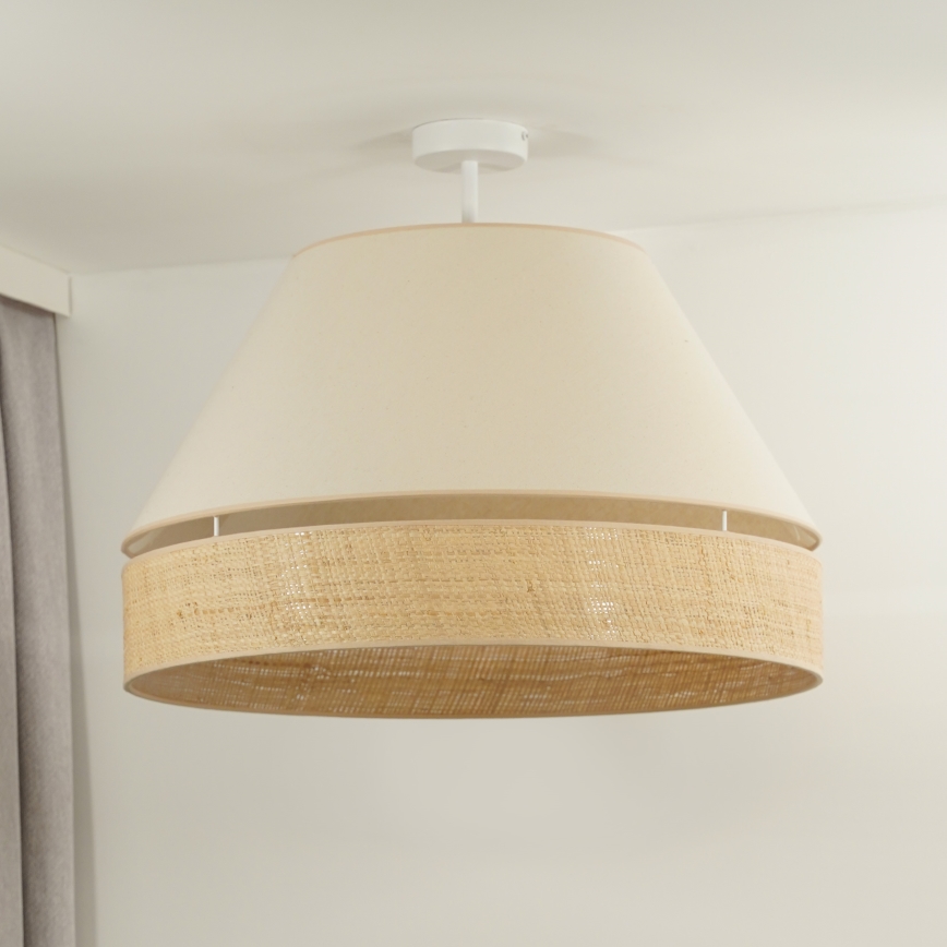 Duolla - Ytmonterad ljuskrona YUTE AVIGNON 1xE27/15W/230V diameter 60 cm grädde/beige