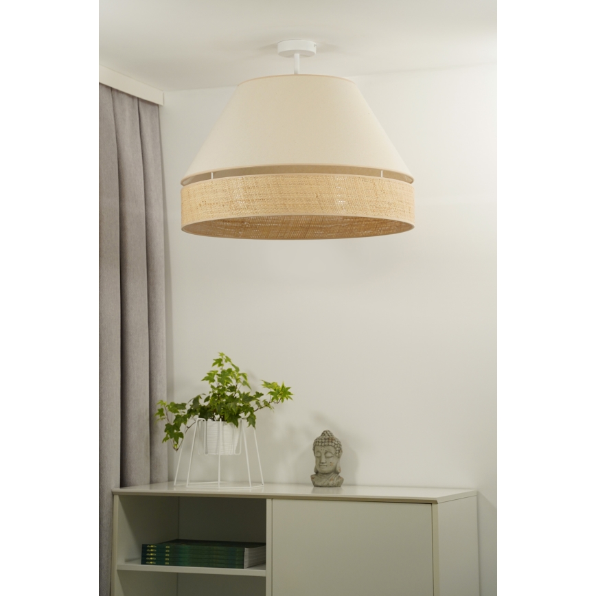 Duolla - Ytmonterad ljuskrona YUTE AVIGNON 1xE27/15W/230V diameter 60 cm grädde/beige