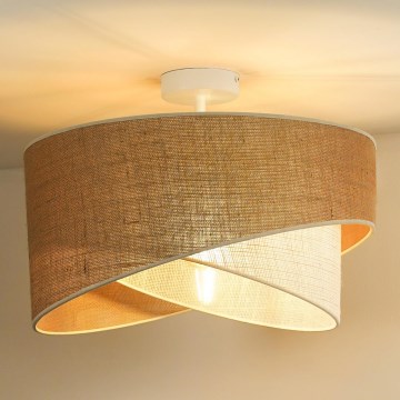 Duolla - Ytmonterad ljuskrona YUTE CELLO 1xE27/15W/230V diameter 45 cm brun/grå