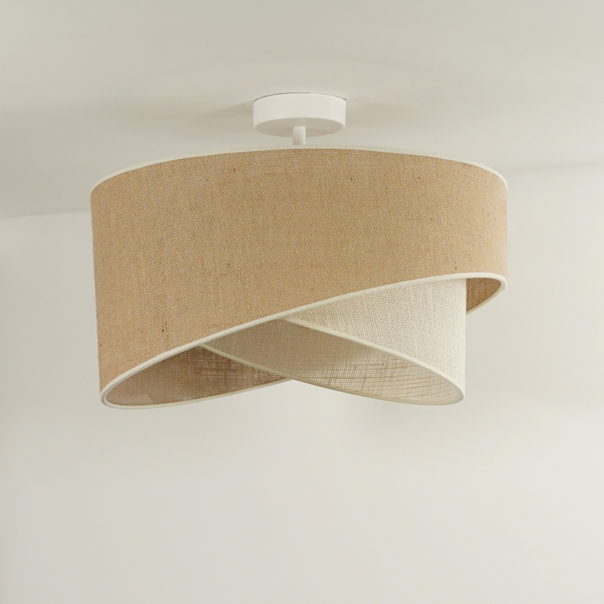 Duolla - Ytmonterad ljuskrona YUTE CELLO 1xE27/15W/230V diameter 45 cm brun/grå