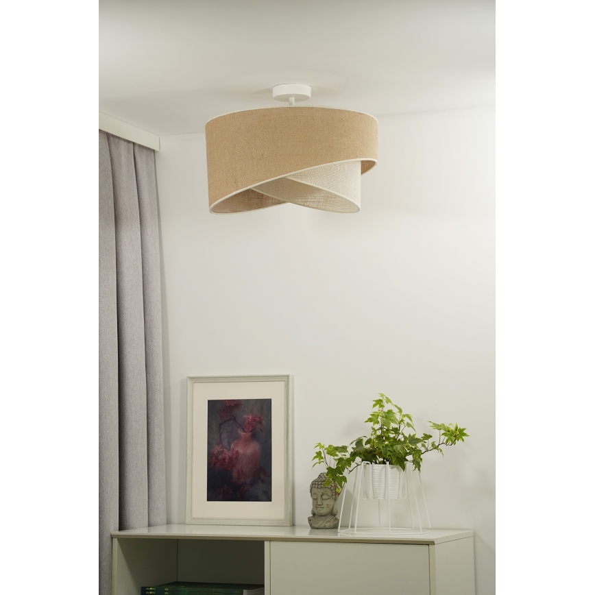 Duolla - Ytmonterad ljuskrona YUTE CELLO 1xE27/15W/230V diameter 45 cm brun/grå