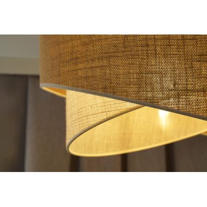 Duolla - Ytmonterad ljuskrona YUTE CELLO 1xE27/15W/230V diameter 45 cm brun/grå