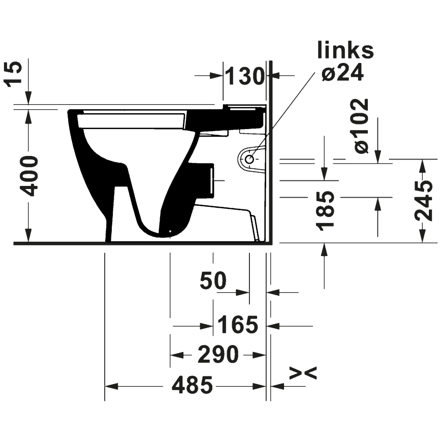 Duravit 20600900002 - D-CODE WC-kombination, keramik, blank vit