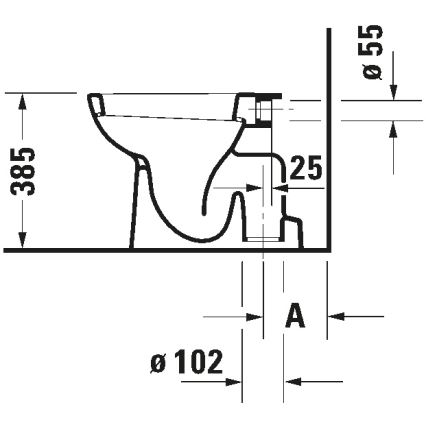 Duravit 21100100002 - Golvstående WC D-CODE, keramik/blank vit