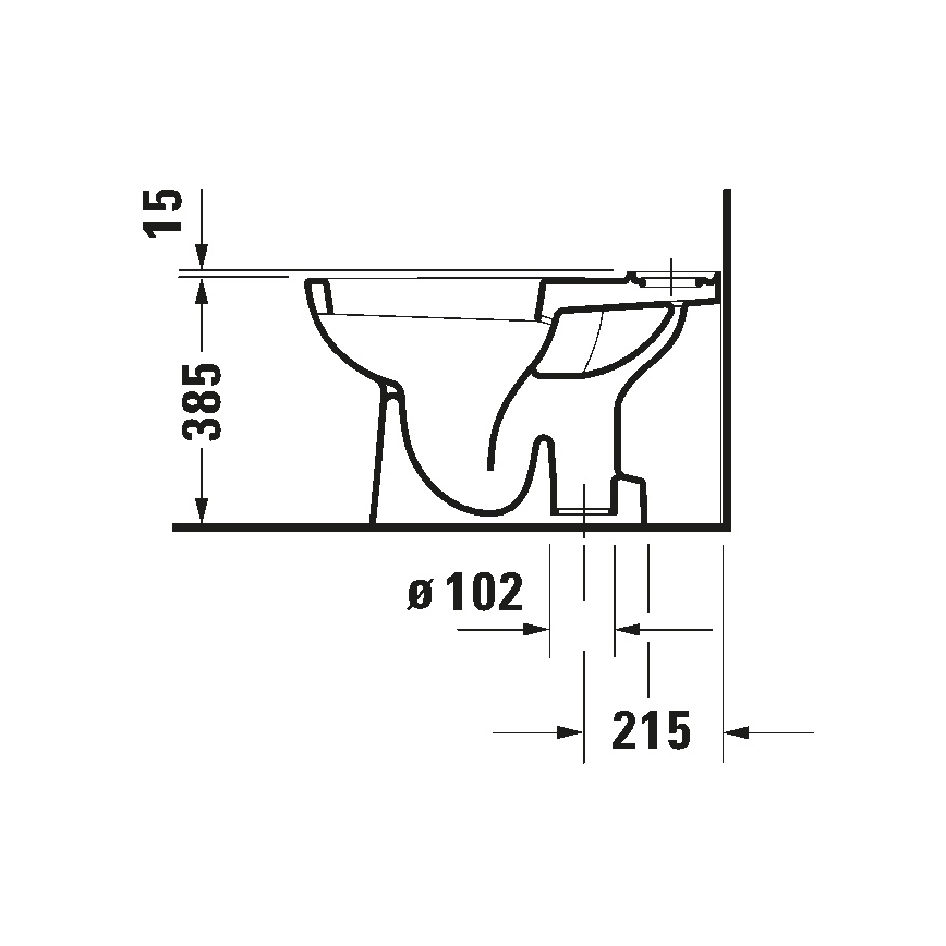 Duravit 21110100002 – D-CODE kompakttoalett i keramik, högblank vit