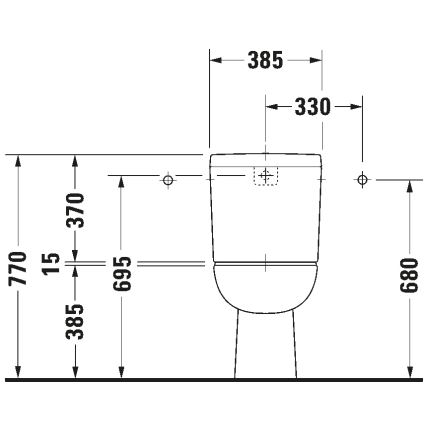 Duravit 21110100002 – D-CODE kompakttoalett i keramik, högblank vit