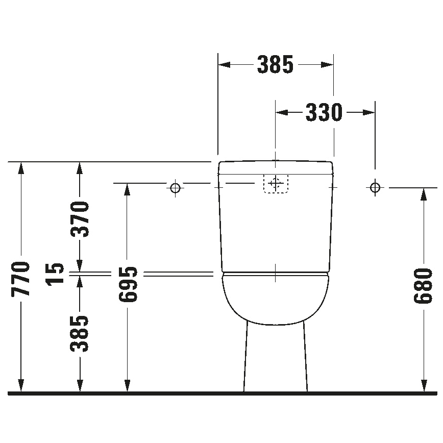 Duravit 21110100002 – D-CODE kompakttoalett i keramik, högblank vit