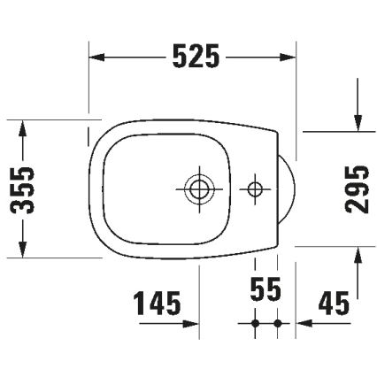 Duravit 22371000002 - Fristående bidé D-CODE 35,5x52,5 cm keramik/blank vit